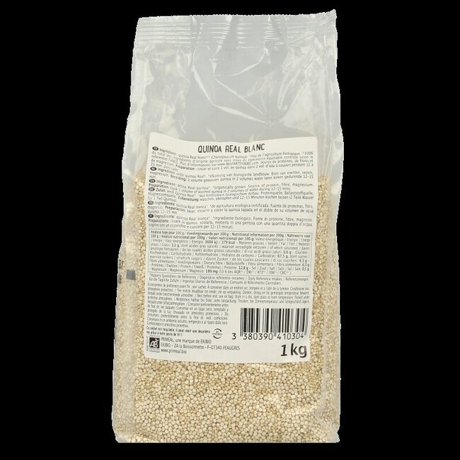Primeal Quinoa wit real bio 1 Kilogram