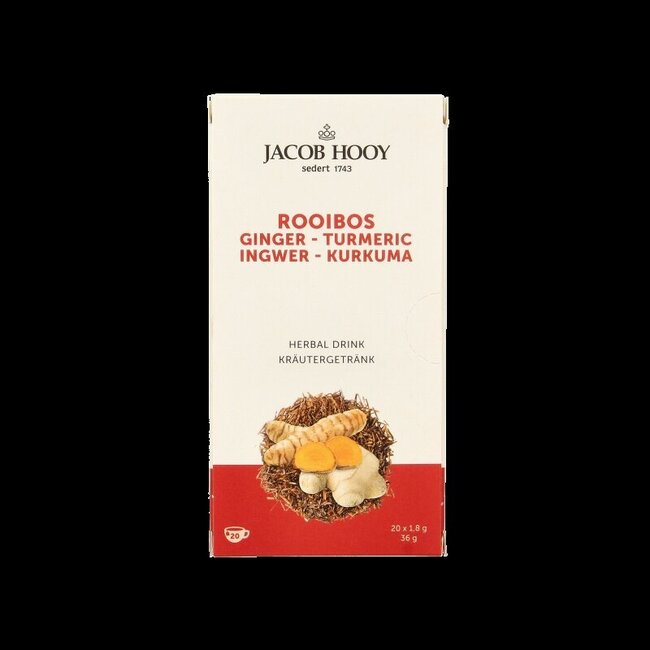 Jacob Hooy Rooibos gember curcuma thee  20 Zakjes