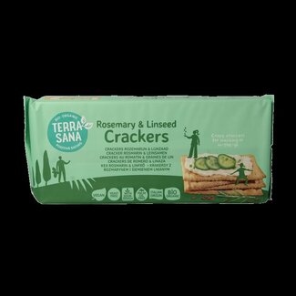 TerraSana TerraSana Crackers rozemarijn & lijnzaad bio 250 Gram