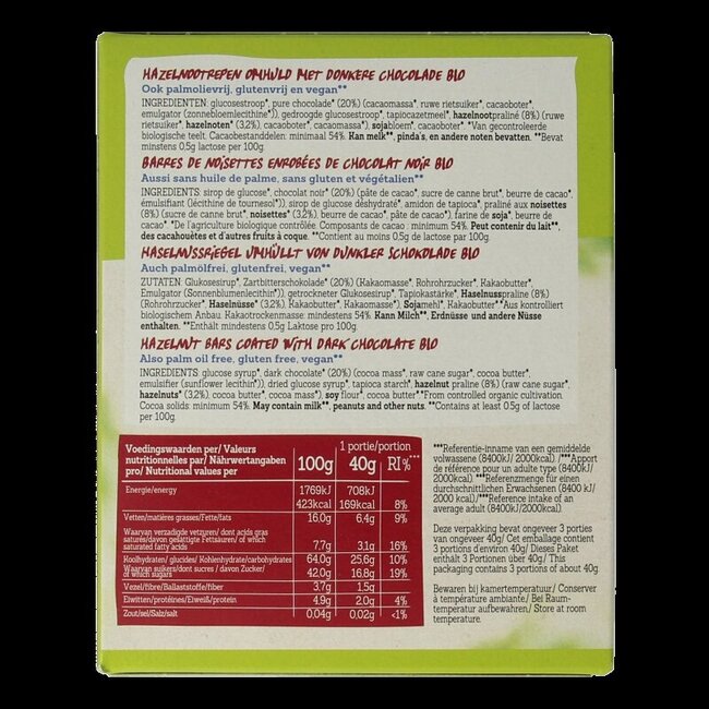 Damhert Bâtons pralinés sans gluten bio 100 g