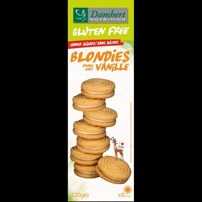 Damhert Glutenvrije blondies zonder suiker 120 Gram