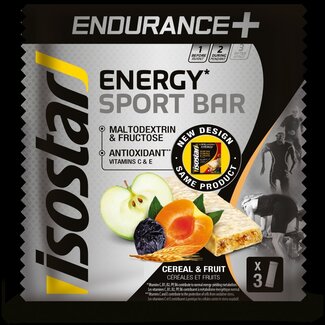 Isostar Isostar Endurance+ barres énergétiques céréales et fruits, pack de 3, 120 g