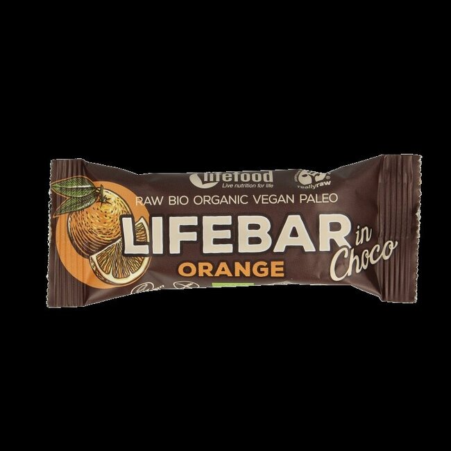 Lifebar inchoco sinaasappel bio raw 40 Gram