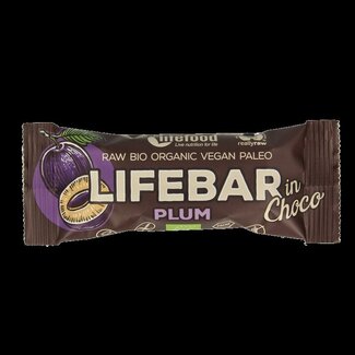 Lifefood Lifefood Lifebar Inchoco pruimen bio raw 40 Gram