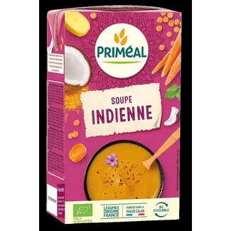Primeal Soupe indienne Primeal aux lentilles corail, noix de coco et curry bio 1 Litre