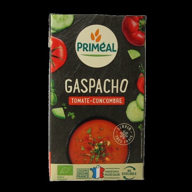 Primeal Gaspacho tomate concombre bio 1 Litre