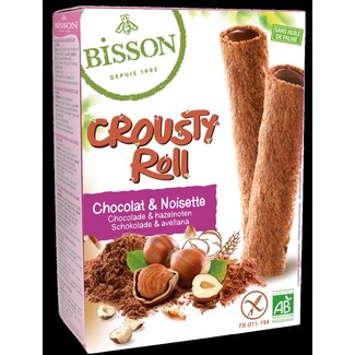 Bisson Bisson Crousty roll choco hazelnoot bio 125 Gram