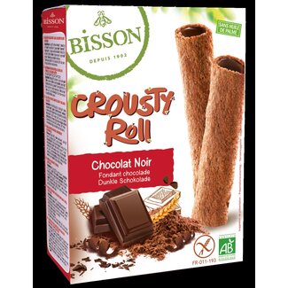 Bisson Bisson Crousty roll pure chocolade bio 125 Gram