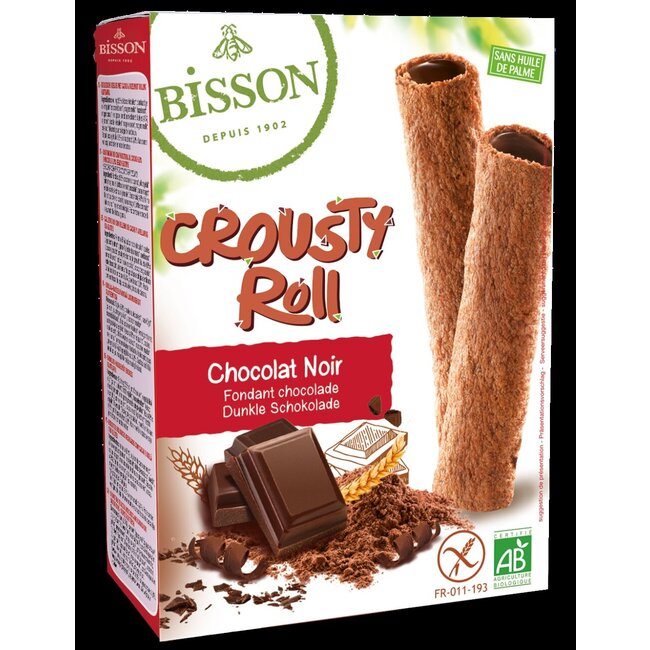 Bisson Crousty roll pure chocolade bio 125 Gram