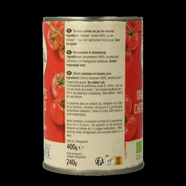 Primeal Tomates cerises entières bio 400 g