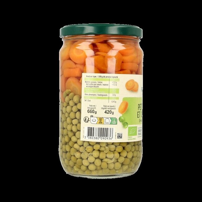 Primeal Petits pois et rondelles de carottes bio 660 g
