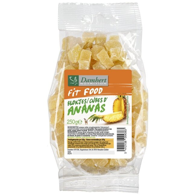 Fit food ananasblokjes 250 Gram