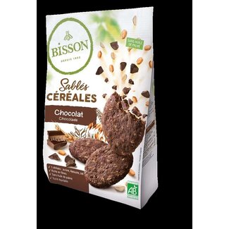 Bisson Zandkoekjes chocolade & granen bio 200 Gram