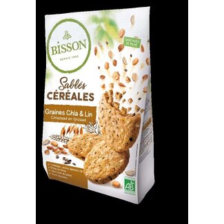 Bisson Zandkoekjes chia & lijnzaad bio 200 Gram