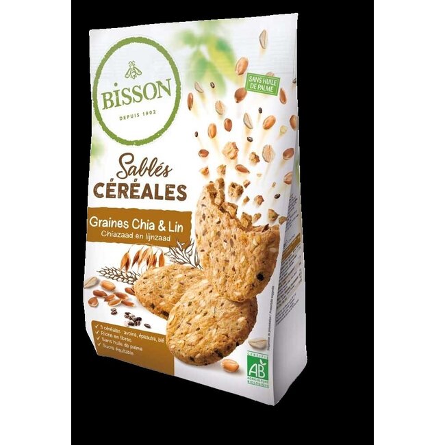 Zandkoekjes chia & lijnzaad bio 200 Gram