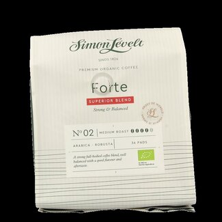 Simon Levelt Simon Levelt Cafe pads forte superior blend bio 36 Stuks