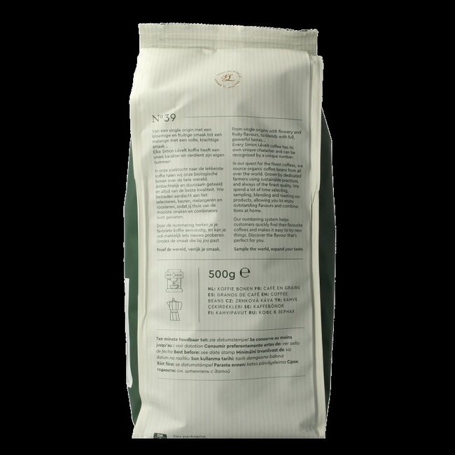 Simon Levelt Café N39 espresso torréfaction foncée bio 500 g