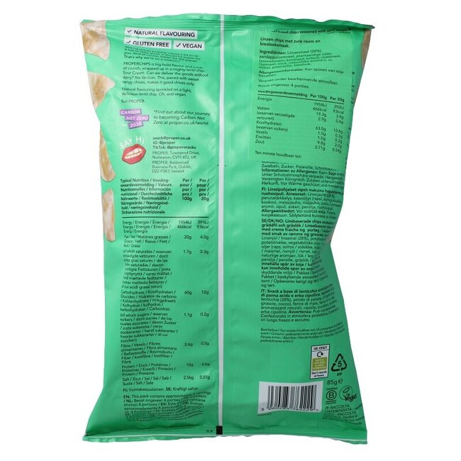 Proper Chips saveur crème aigre et ciboulette 85 g