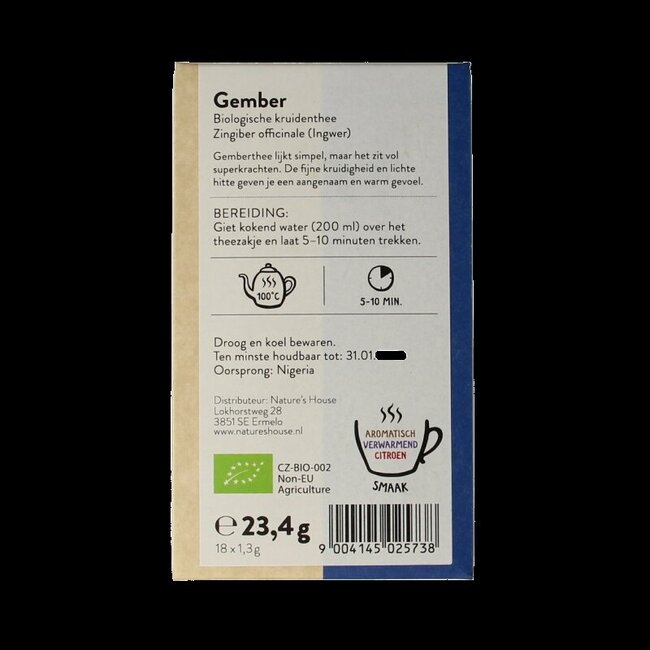 Sonnentor Infusion au gingembre bio 18 sachets