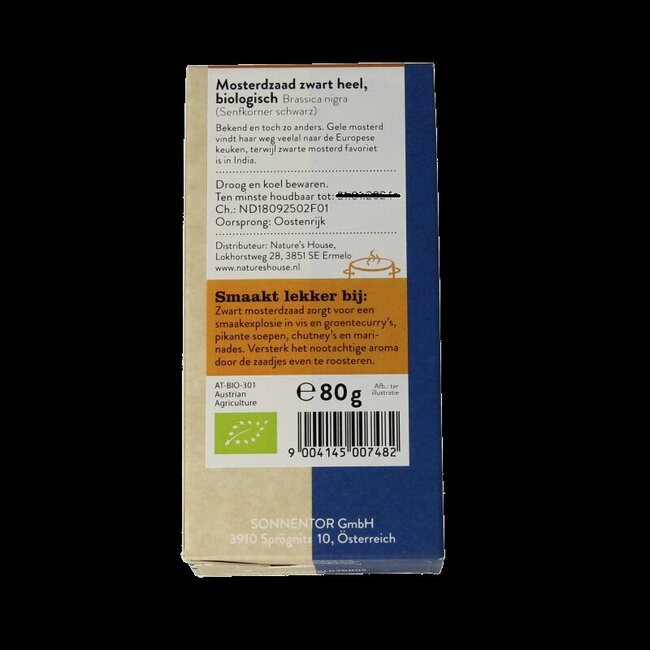 Sonnentor Graines de moutarde noire bio 80 g