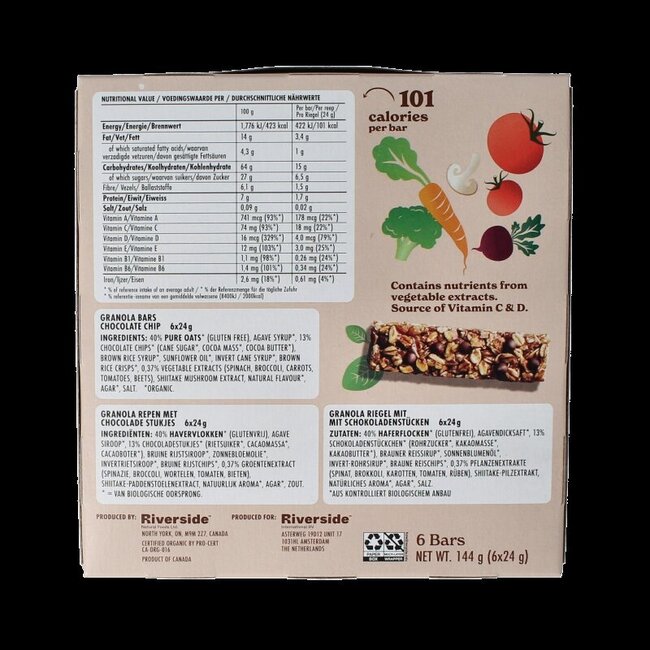 Made Good Granola bar chocolate chip 24 gram bio 6 Stuks