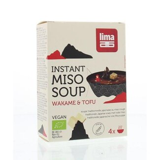Lima Lima Instant miso soep wakame tofu 4 x 10 gram bio 40 Gram