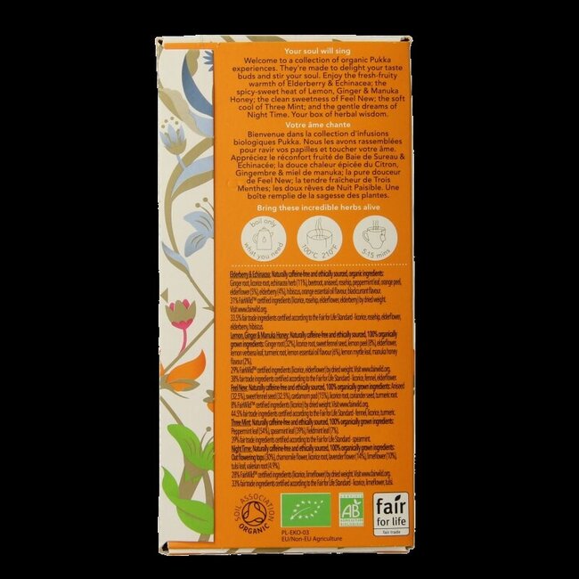 Collection de tisanes bio Pukka 20 Sachets