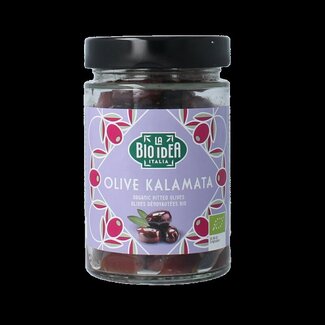 Bioidea Bioidea Olijven zwart kalamata ontpit bio 180 Gram
