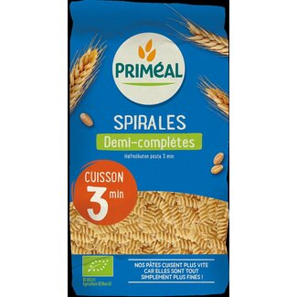 Primeal Primeal Halfvolkoren spiralen snelkook 3 minuten bio 500 Gram