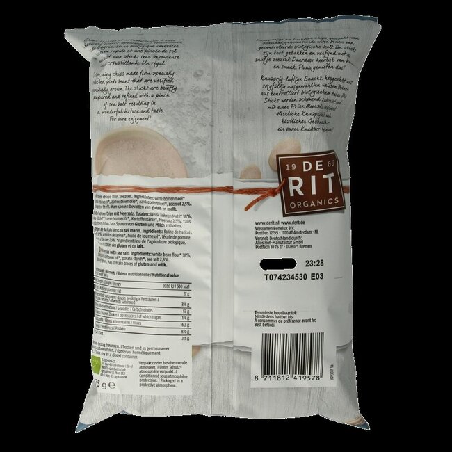 De Rit Bâtonnets de haricots au sel marin bio 75 g
