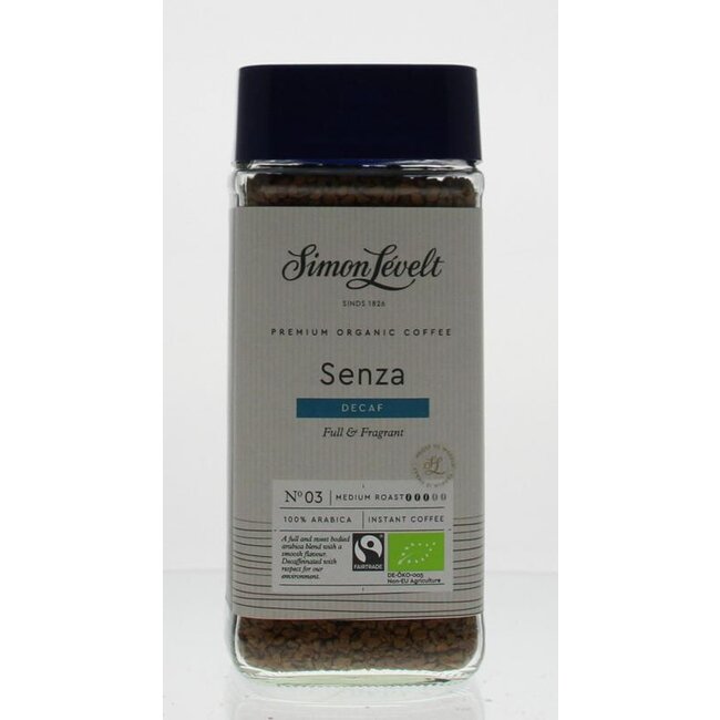 Simon Levelt Cafe organico senza decaf instant bio 100 Gram