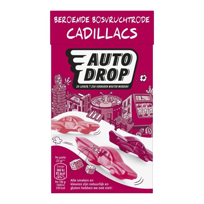 Autodrop Beroemde bosvruchtrode cadillacs 280 Gram
