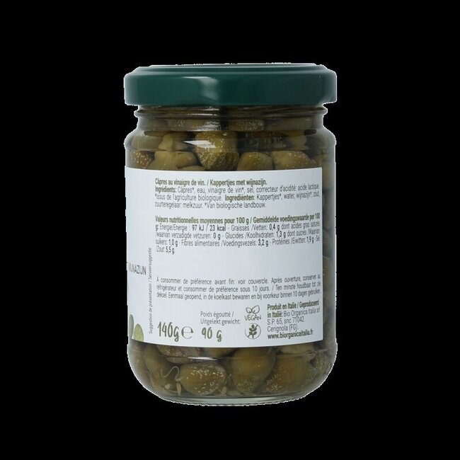 Bio Organica Italia Câpres au vinaigre bio 140 g