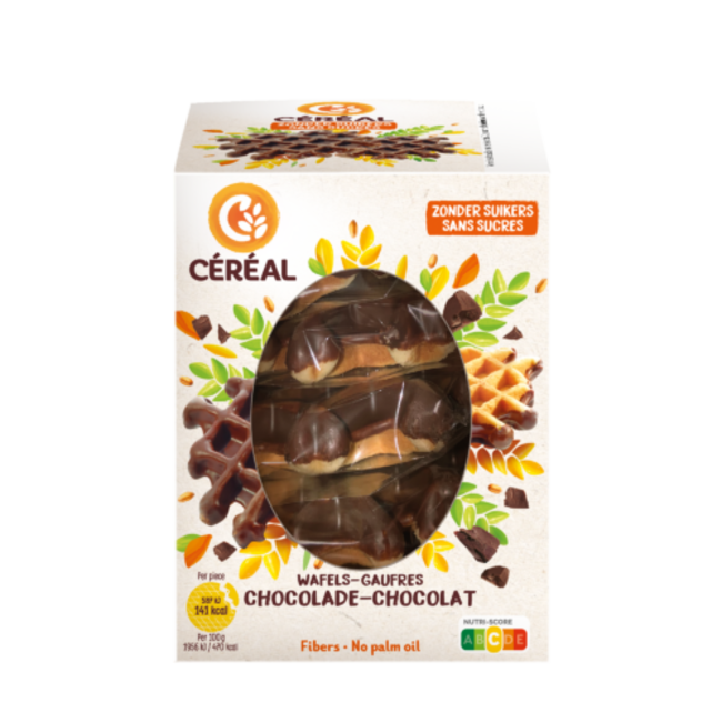 Cereal Chocoladewafels zacht zonder suikers 150 Gram
