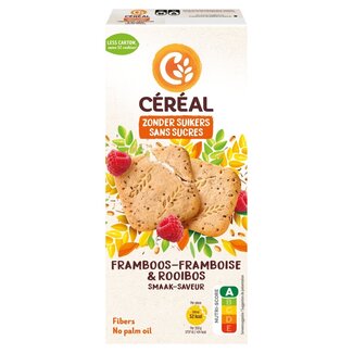 Cereal Cereal Koekjes framboos rooibos zonder suikers 150 Gram