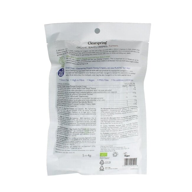 Clearspring Seaveg - Crispies curcuma multipack bio 20 Grammes