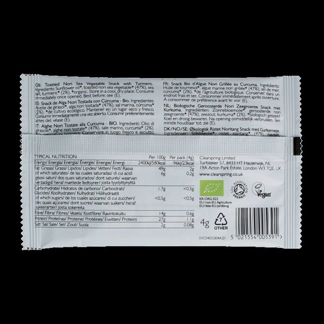 Clearspring Seaveg - Crispies curcuma bio 4 g