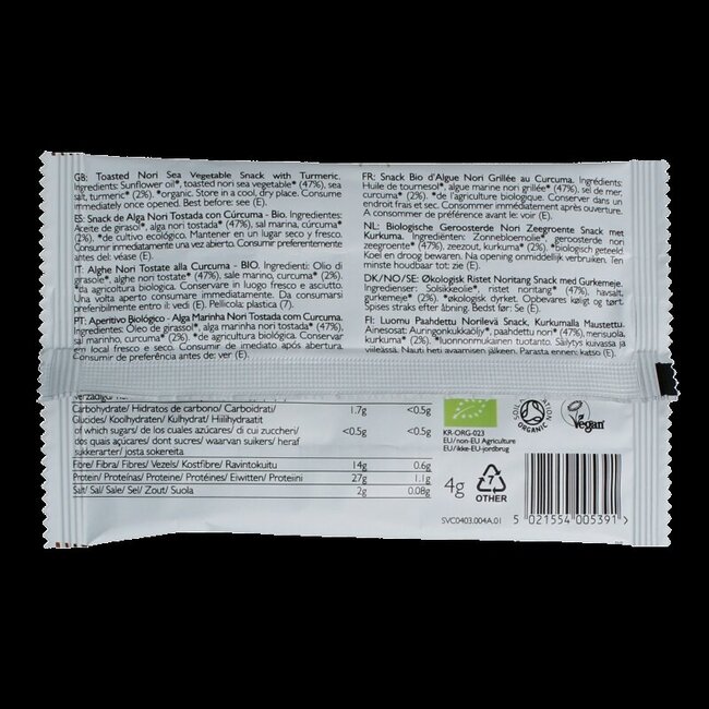 Clearspring Seaveg - Crispies curcuma bio 4 g