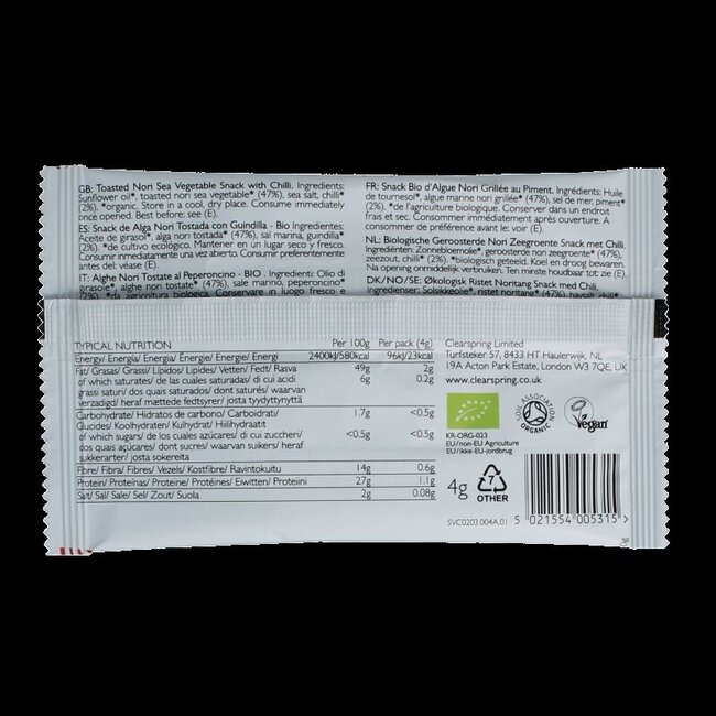 Clearspring Seaveg - crispies piment bio 4 g