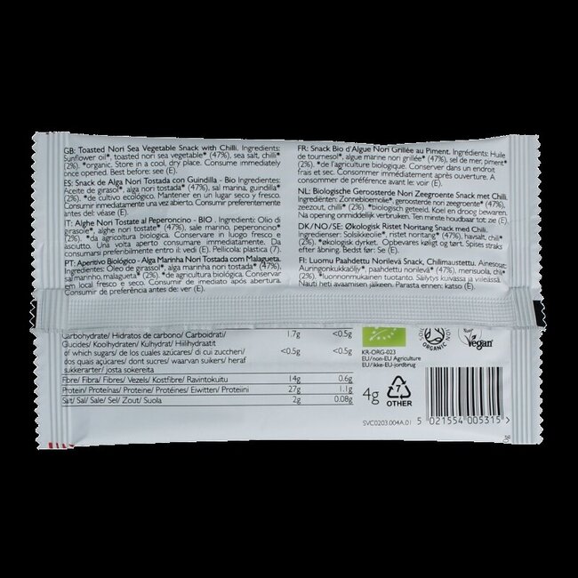Clearspring Seaveg - crispies piment bio 4 g