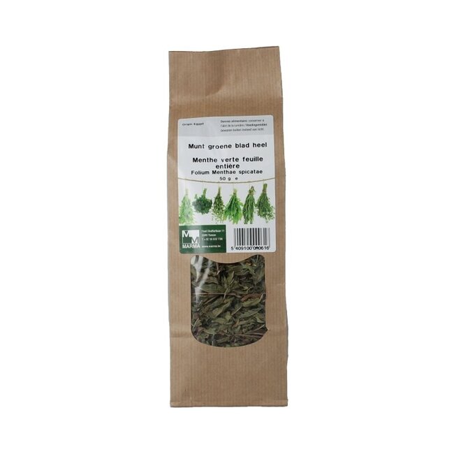 Marma Munt groene blad heel 50 Gram