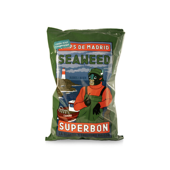 Superbon Chips met zeewier zonder toegevoegd zout 125 Gram