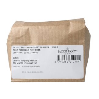 Jacob Hooy Jacob Hooy Bessenblad zwart gemalen 250 Gram
