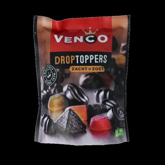 Venco Venco Droptoppers réglisse douce et tendre 225 g