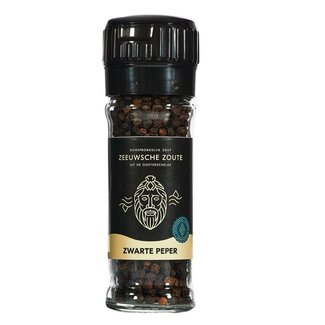 Zeeuwsche Zoute Zeeuwsche Zoute Pepermolen zwarte peper bio 45 Gram