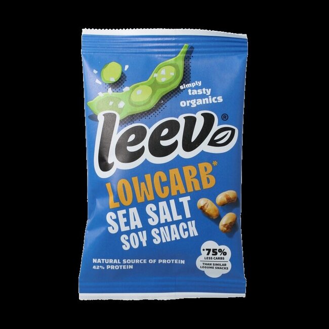 Leev Bio lowcarb snack soyabonen met zeezout 45 Gram