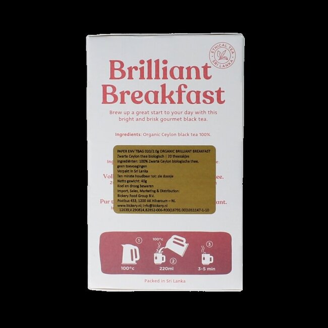 Dilmah Brilliant breakfast tea bio 20 Zakjes
