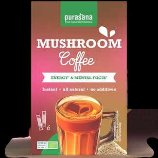 Purasana Purasana Instant mushroom coffee 6x3g bio 18 Gram