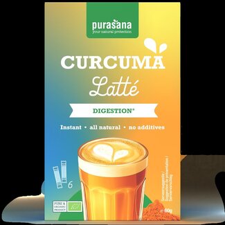 Purasana Purasana Latte instantané au curcuma bio 6x10g 60 Gram