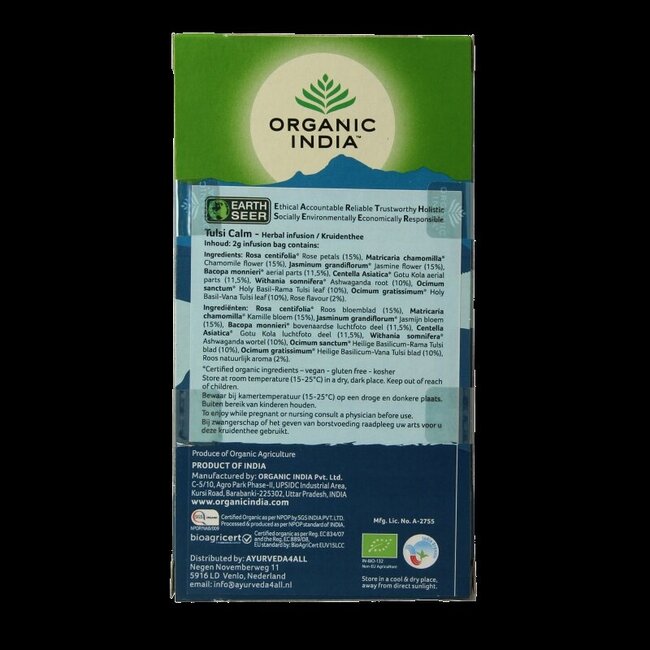 Organic India Tulsi Calm Tea Bio - 25 sachets